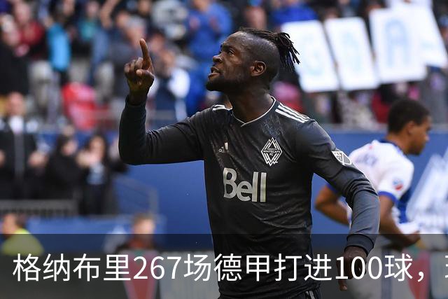 格纳布里267场德甲打进100球，现役德甲球员中第三位百球先生